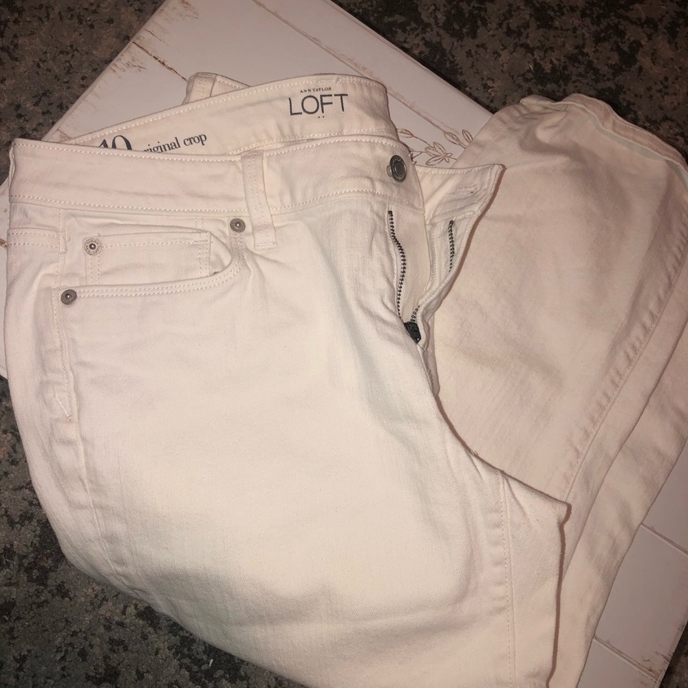 white LOFT capris